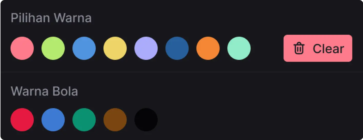 Pilihan Warna Bola Merah